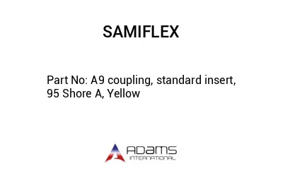 A9 coupling, standard insert, 95 Shore A, Yellow