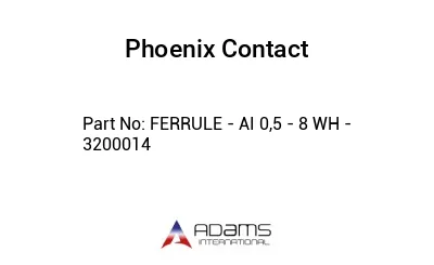 FERRULE - AI 0,5 - 8 WH - 3200014