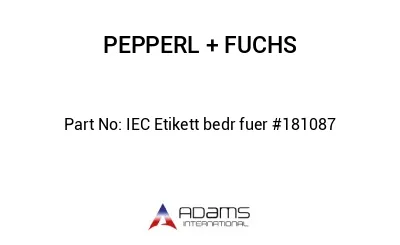 IEC Etikett bedr fuer #181087